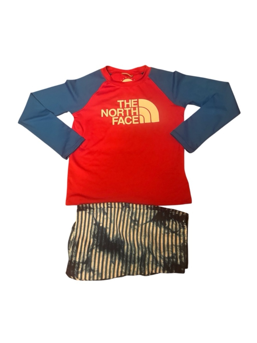 The North Face Red and Blue Youth Rash Guard